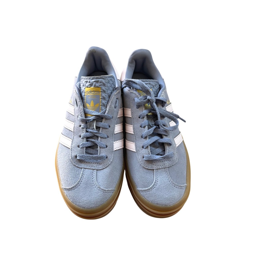 Adidas Gazelle Bold Kids Blue Grey Suede Triple Platform Sneakers JQ1297 Sz 4 - Picture 2 of 11